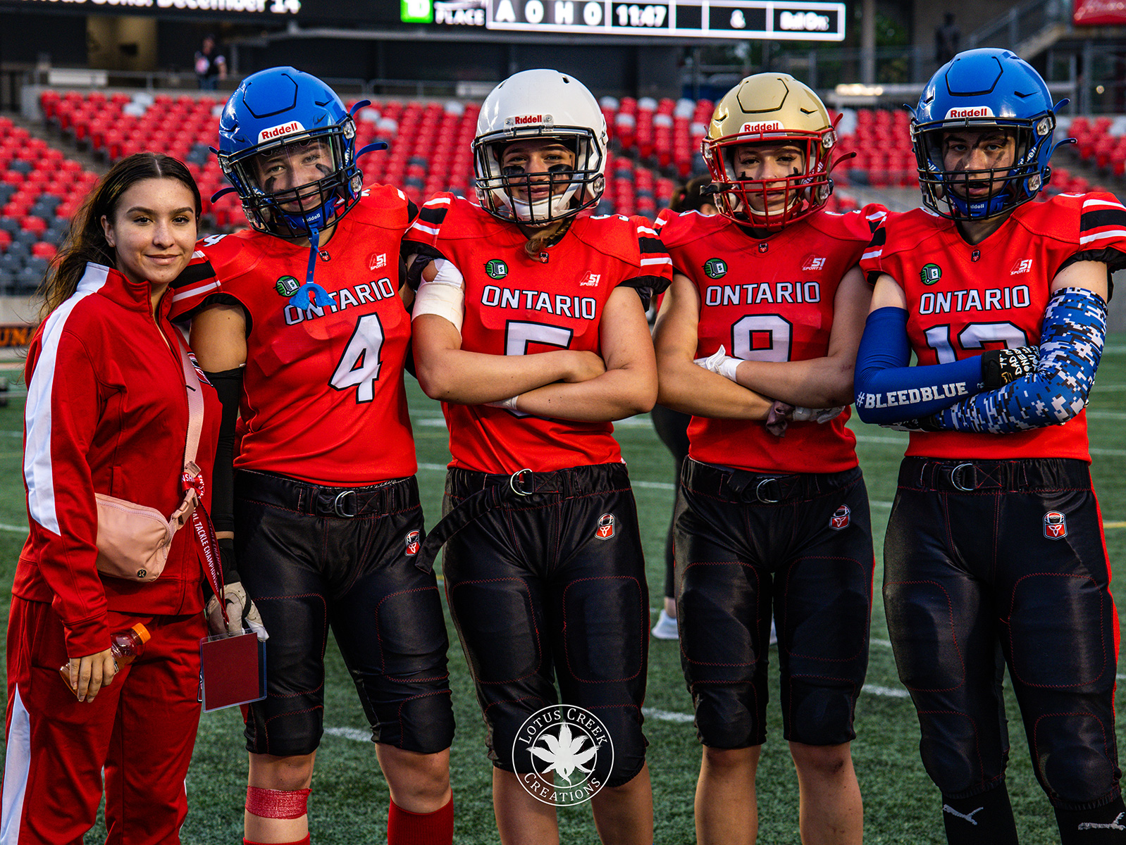 Team Ontario football players in Area 51 uniforms